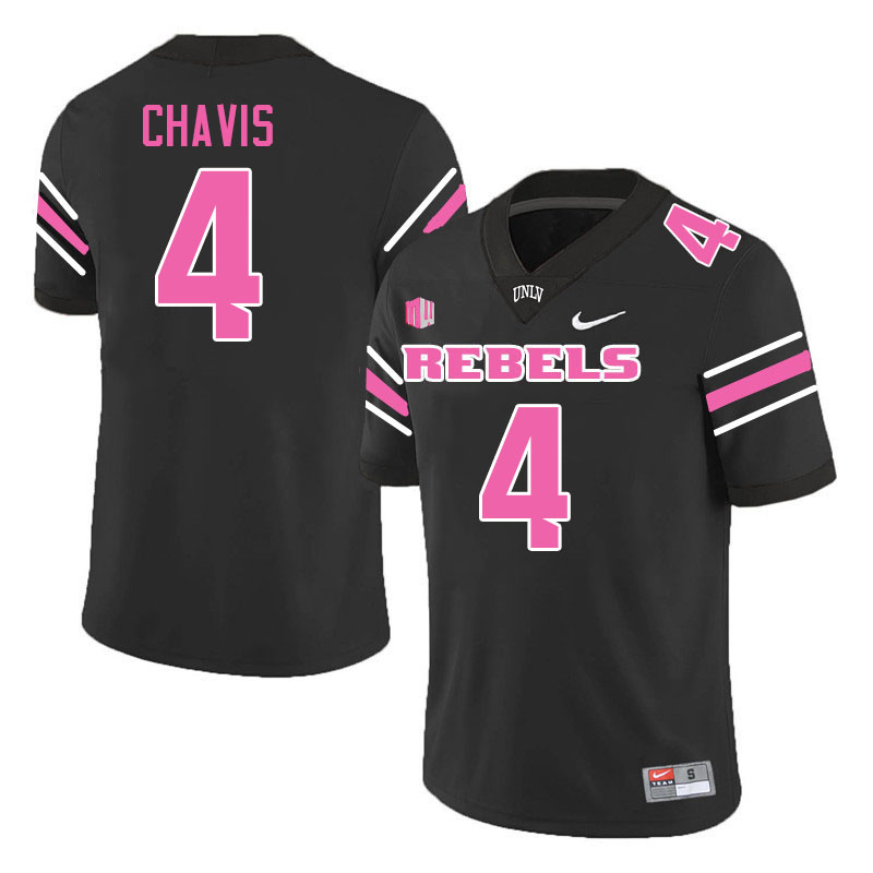 Men #4 Malik Chavis UNLV Rebels College Football Jerseys Stitched-Black